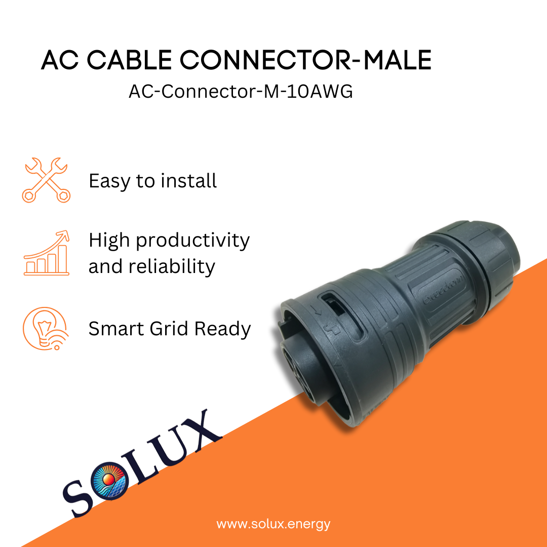 This is an image of APSmart AC Cable Connector - Male - 40A rated for 10AWG